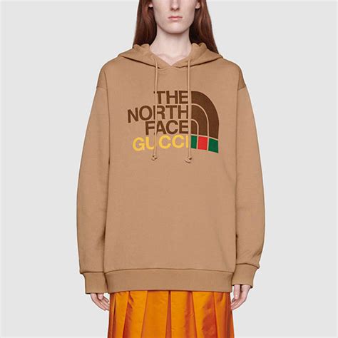 gucci x the north face cotton hoodie brown|gucci x north face boots.